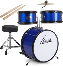Set Batteria Percussione Drum Set Principianti Bambini Azzurro Giocattoli Musica