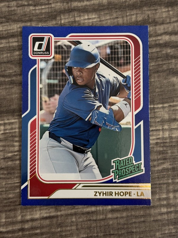 2026 Donruss Zyhir Hope Rated Prospect Blue Foil /149 Dodgers Color Match