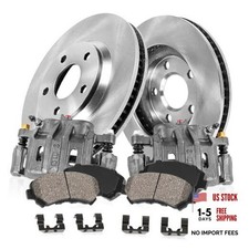 Rear Calipers and Brake Disc Rotors - Ceramic Brake Pads - Stock Replacement