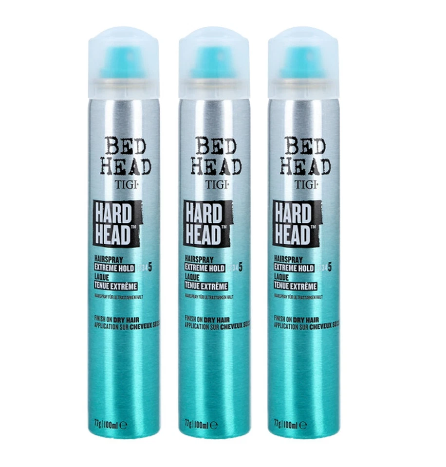TIGI Bed Head Hard Hold Hairspray Extra Strong Hold - 100ml - 3 PACK