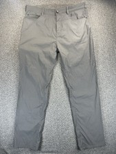 Members Mark Mens 38x32 Straight Fit Denali Pant Gray Flat Front Nylon Pants