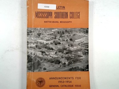 1953-1954 Mississippi Southern College General Catalogue Hattiesburg Vintage