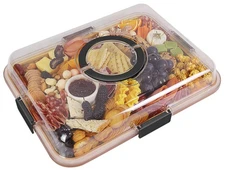 Charcuterie Board with Clear Lid, Travel Portable Cheese Boxes Cutting Boards