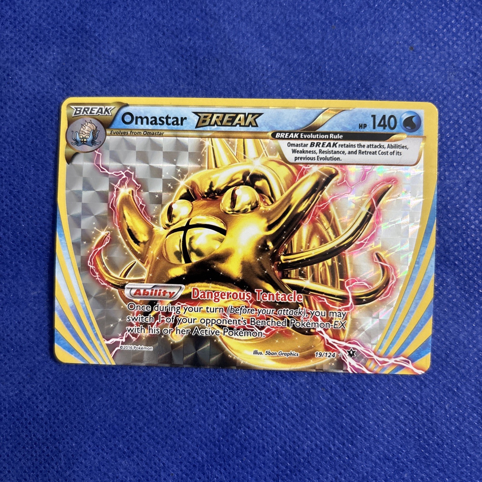 Pokémon TCG Omastar Break Fates Collide 19/124 Holo Rare NM
