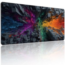 Large Gaming Mouse Pad, Colorful 35.4" x 15.7", 3d Explosion Pattern
