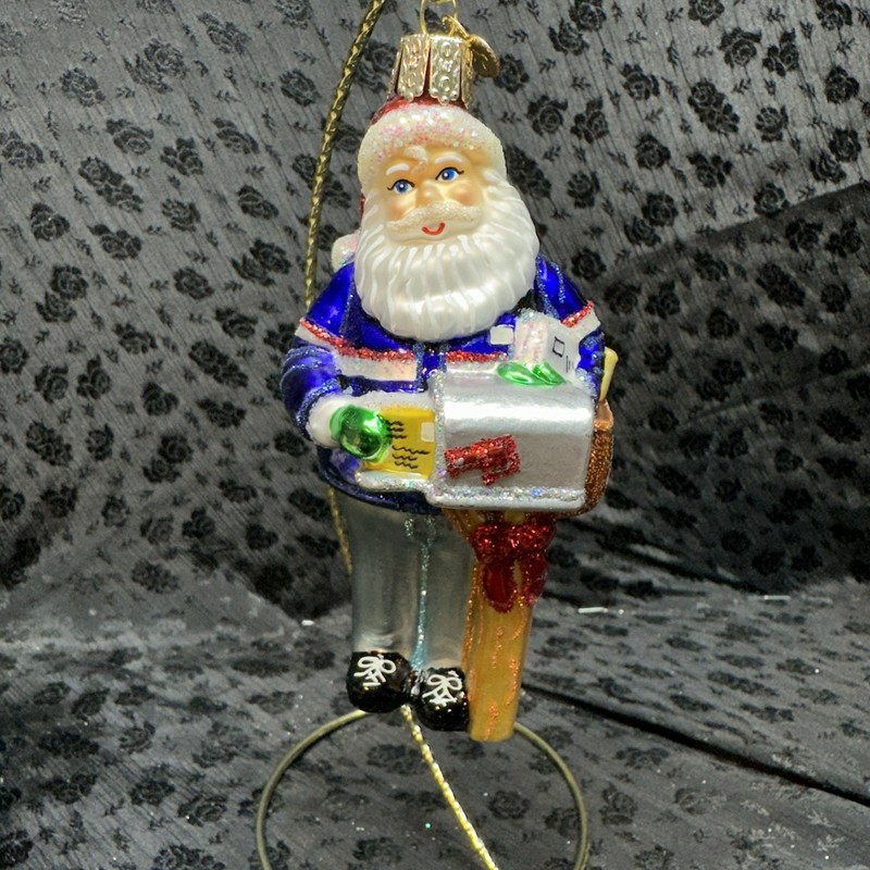  Postman Santa Ornament, Multi 