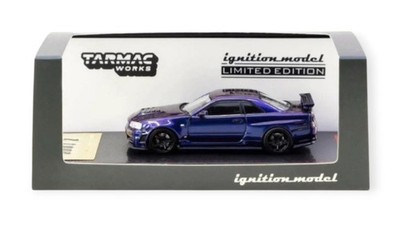 Tarmac Works x Ignition Modell 1:64 Nissan BNR34 GT-R Z-Tune Midnight Purple