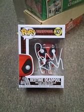 Deadpool Ryan Reynolds Autografiado Hora de Dormir Deadpool Funko 327 Figura Juguete Firmado