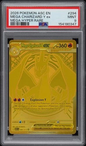 2026 POKEMON ASC EN-ASCENDED HEROES MEGA HYPER RARE MEGA CHARIZARD Y EX PSA 9