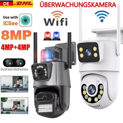 8MP 4K HD FUNK WLAN WIFI IP NETZWERK CAMERA Outdoor ÜBERWACHUNGSKAMERA AUßEN PTZ