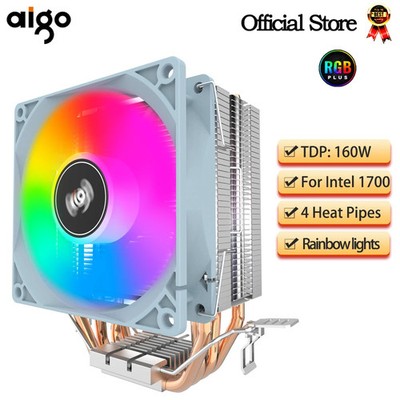 Aigo CPU Cooler 2 4 6 Heat Pipes PC Radiator Cooling 3PIN PWM Silent Rgb Fan For