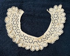 Antique Victorian Edwardian Lace Collar Plastron Crochet 3D SC Estate N
