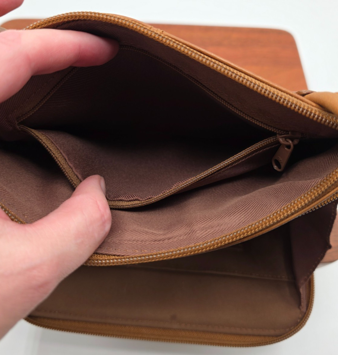 Fossil Leather Zip Around Pebbled Leather Crossbo… - image 12