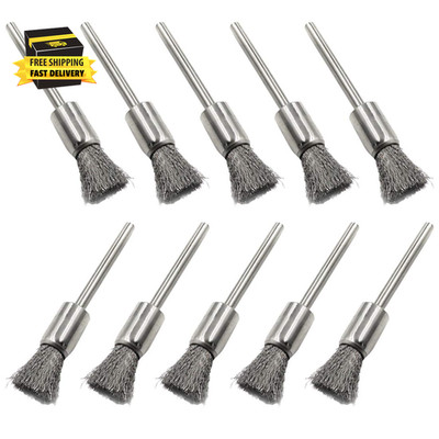 Yoohey Stainless Steel Wire End Brush Pen Shape 1/8 Inch Shank Diameter (8Mm End