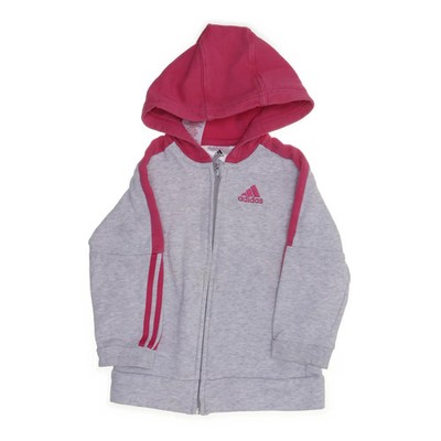 Adidas, Kapuzenpullover, Größe: 86, Grau/Pink, Baumwolle/Polyester, Print #AwD