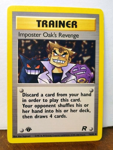 POKEMON IMPOSTER OAKS REVENGE 76/82 1ST EDITION TRAINER TEAM ROCKET MP-LP GENGAR
