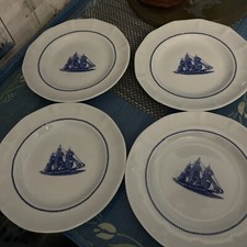 4 XWEDGEWOOD GEORGETOWN COLLECTION AMERICAN CLIPPER DINNER PLATE RED JACKET 1853