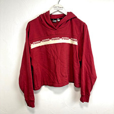 Pink Puma Hoodie Loose Fit Pullover Casual Long Sleeve Sweatshirt Hooded Women L