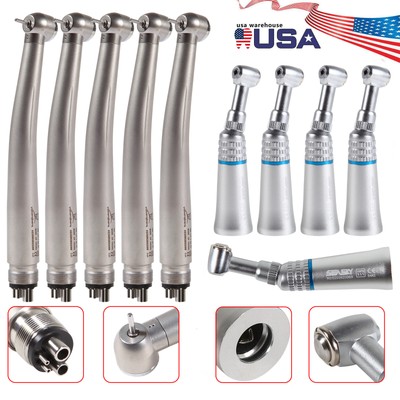 1-5Pcs Dental Low Speed Handpiece Contra Angle Push / High Speed Turbine 4H OR.