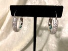DIAMONIQUE CZ ITALIA POLISHED & PAVE 1-1/4" HOOP EARRINGS (M4344-24)
