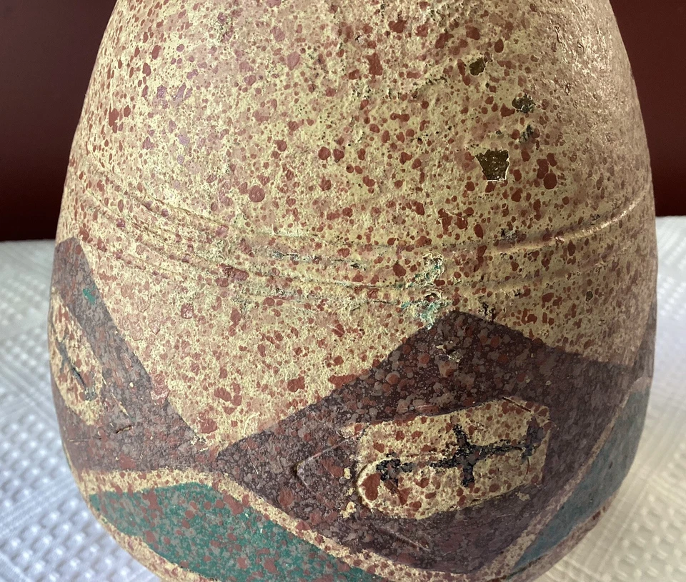 Jarrón colgante de gres/cerámica de estudio de colección, 7 1/4” L, (colgador no incluido) Foto 4 de 4