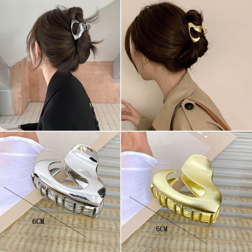 Metal Hair Claw Clips for Women in Silver & Gold - French Barrettes for Hair ... - Picture 2 of 7