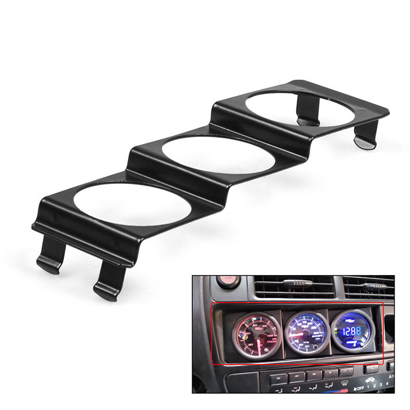 Support Triple Universel Pour Compteurs 52mm - Noir, Style Course, Pour Pilier A