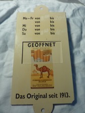 CAMEL FILTERS Werbeschild / &Ouml;ffnungszeiten