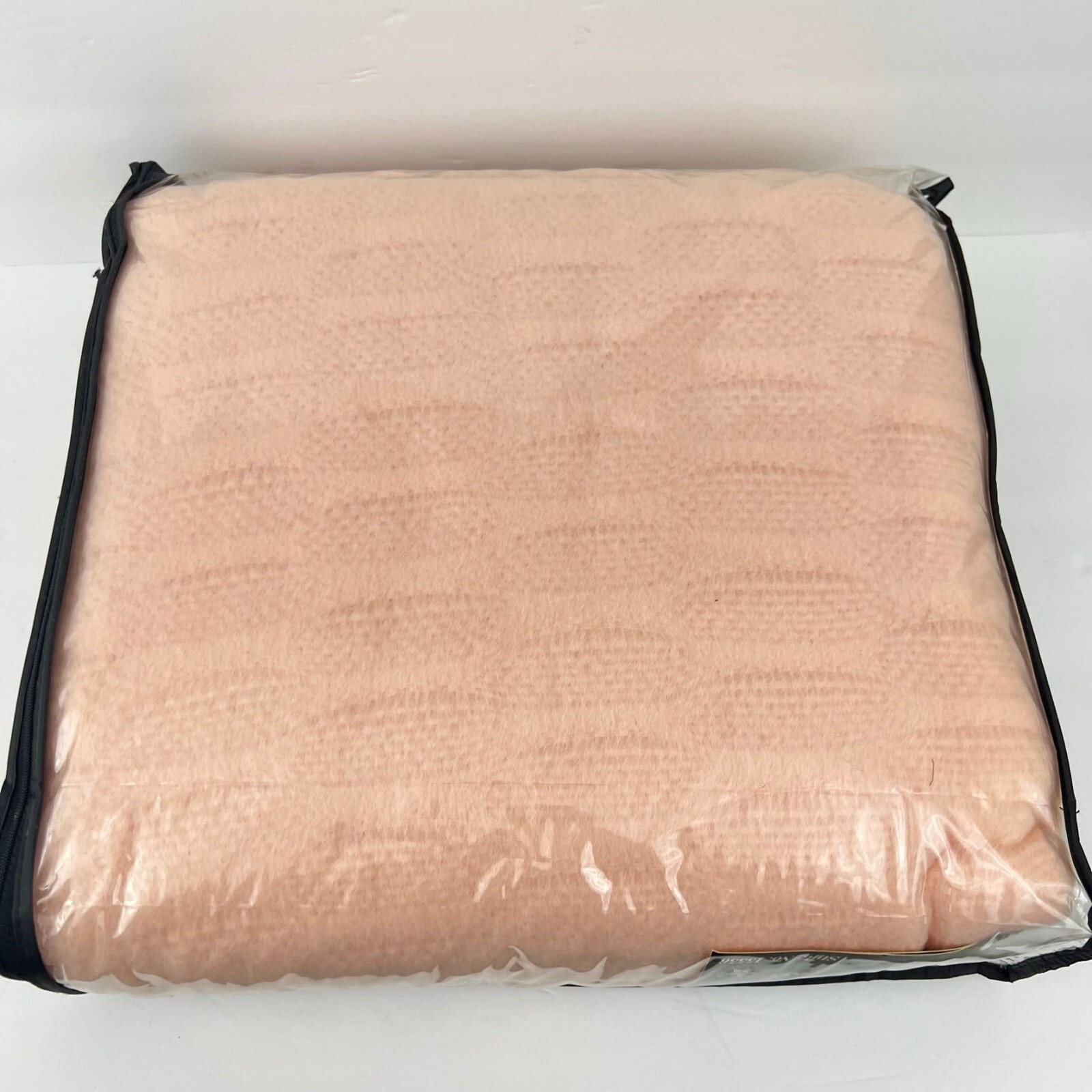 NEW Vintage Fieldcrest Acrylic Twin Blanket Satin Trim Loom Woven Peach