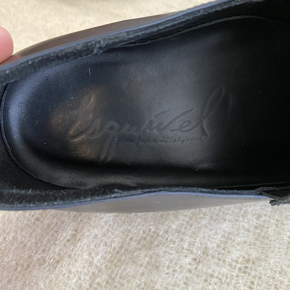 Esquivel Slip On Loafers Men Size 10 Black Leather Made In  display picture 1