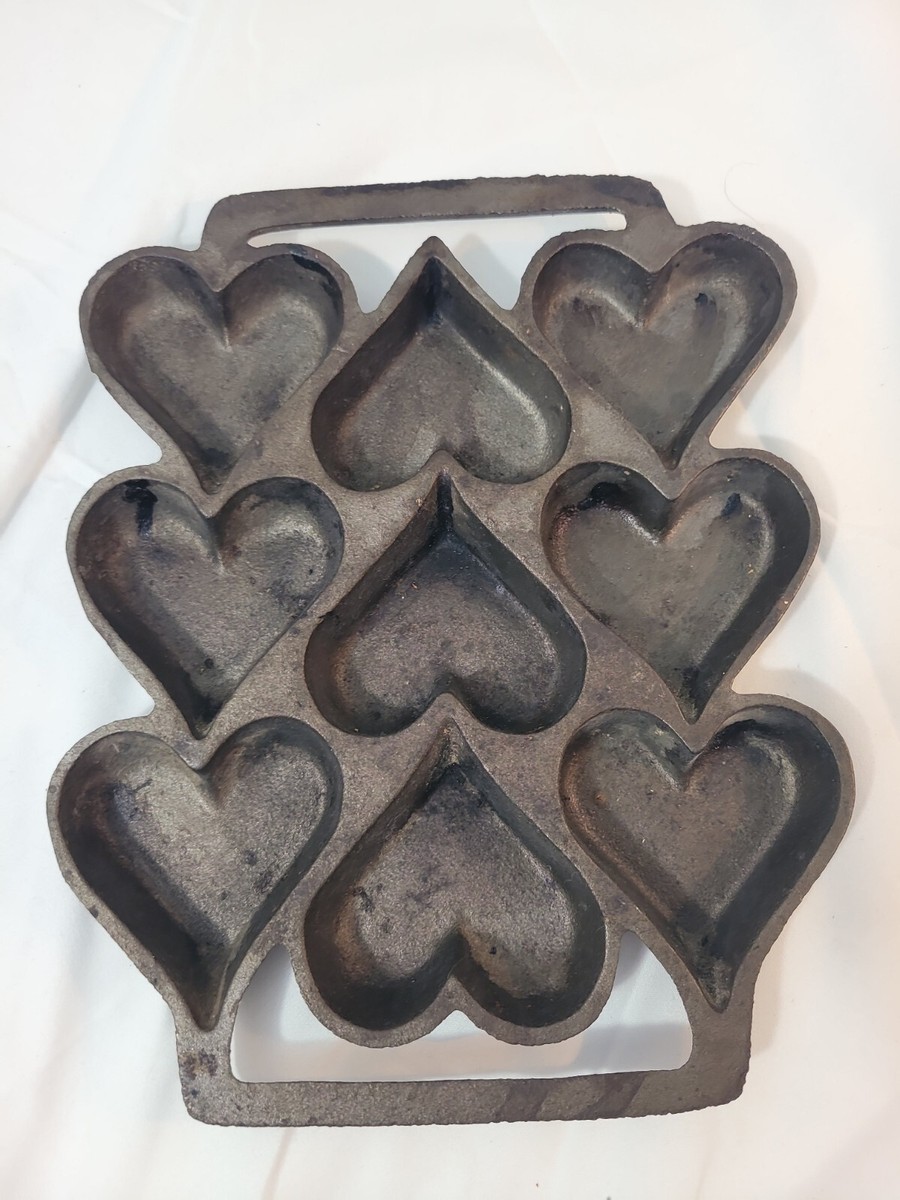 Vintage Cast Iron Multi Heart Mold Corn Muffin Baking Pan Farmhouse John  Wright