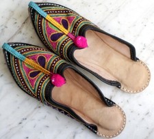 Women Leather Mojari Jutti Slippers Khussa Shoes Handmade Punjabi Flip Flops