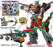 Metal Cardbot FLETA Z Nero Aereo Trasformatore Robot Veicolo Card Toy
