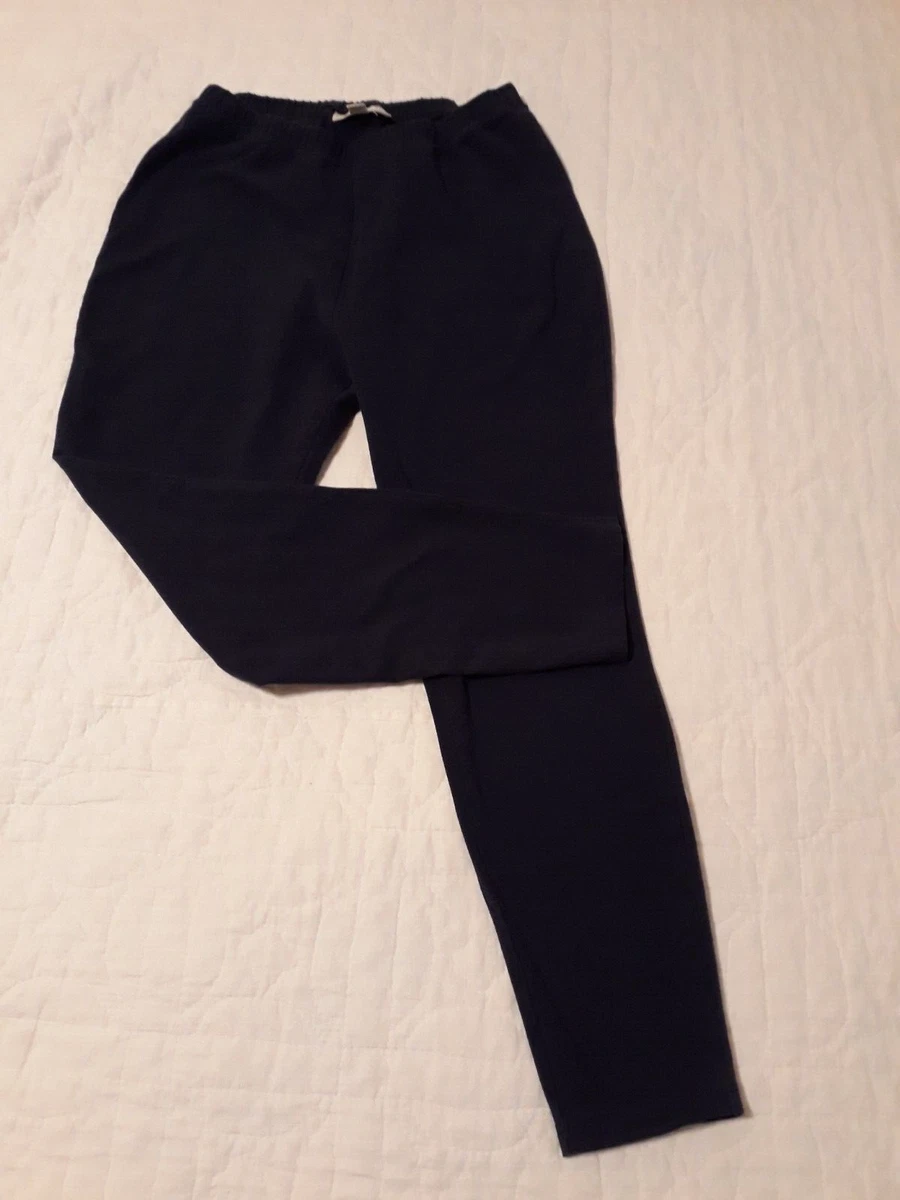 Woman Within Petite Medium 14/16 Navy Cotton Spandex Leggings Low