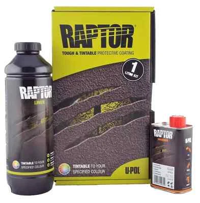 U-POL RAPTOR 1 BOTTLE KIT TOUGH BED LINER COATING UPOL WITH HARDENER - TINTABLE