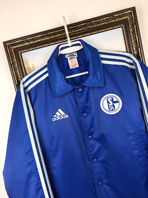 Vintage 90's Adidas Schalke 04 Football Jacket Satin Soccer Track