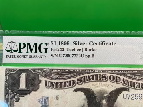 1899 $1 Silver Certificate Blue Teehee Burke Fr# 233 PMG VF35 - Picture 12 of 15