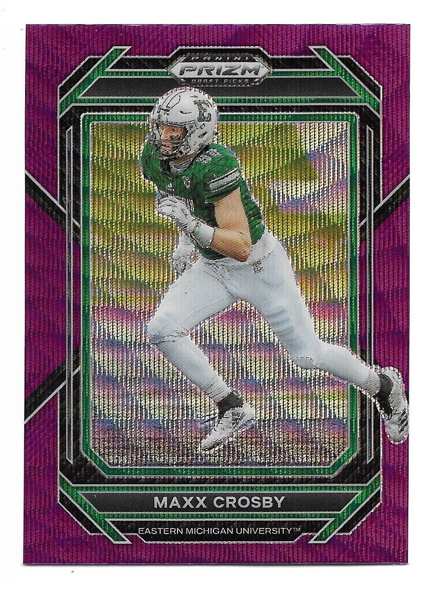 Maxx Crosby 2023 Panini Prizm Draft Picks #93 Prizm Purple Wave Eastern Michigan