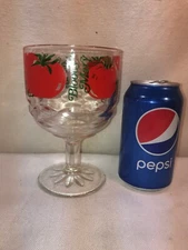 Vtg LARGE 1950-60’s? Tomato Juice BLOODY MARY Pedestal Wine Glass 16oz