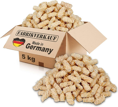 Öko-Anzündwolle (5 Kg) Ca. 400 Stück, Grillanzünder, Kaminanzünder, Ofenanzünder