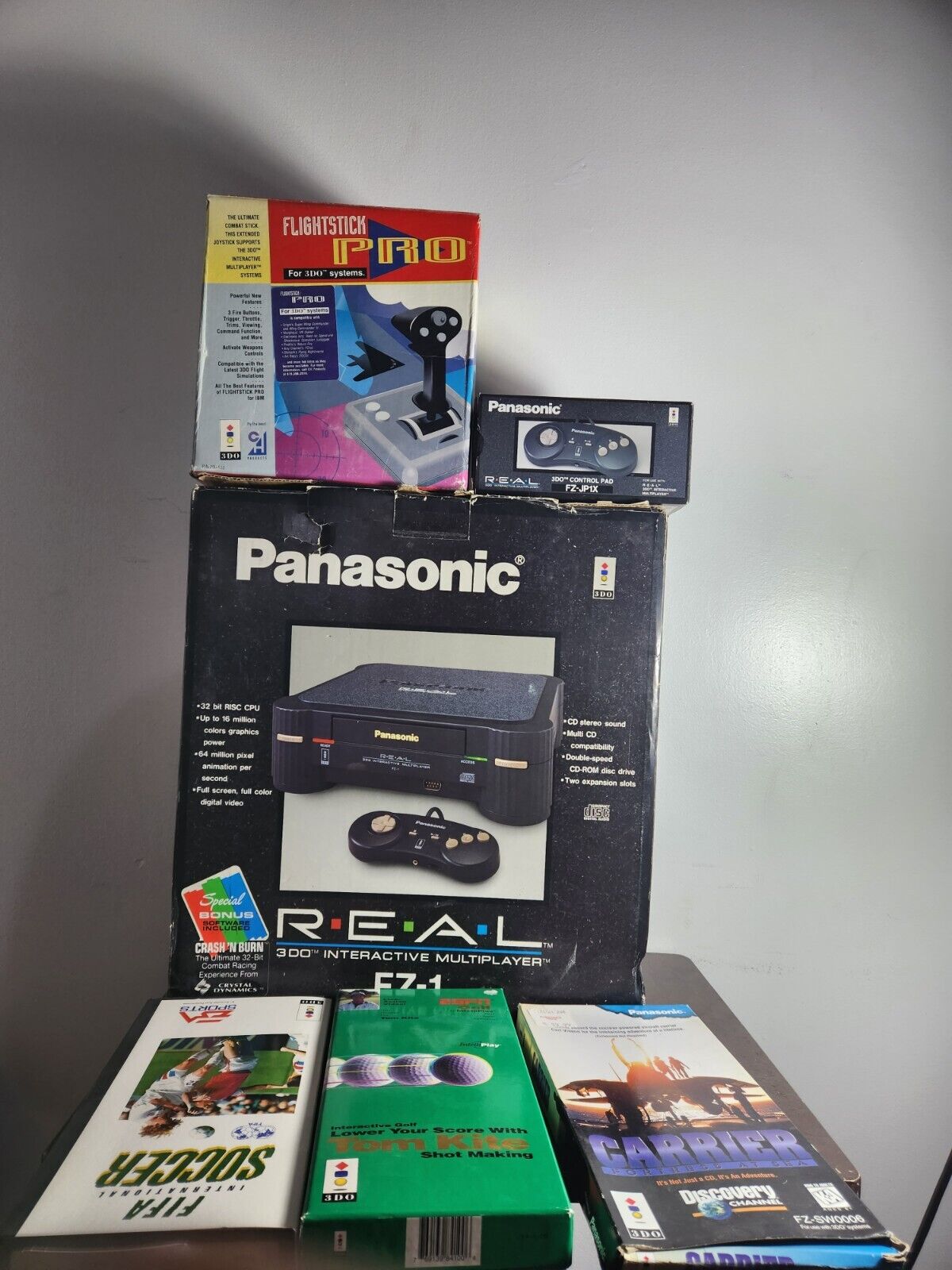 Panasonic FZ-1 R.E.A.L. 3DO Console Complete in Box with Extras! 3 Games