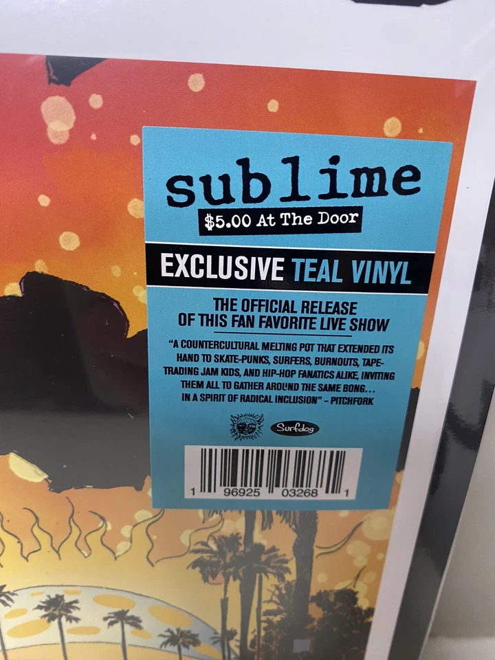 Sublime $5 At The Door Teal Limited Only 300 Made! Teal Vinyl 2 LP Live New🔥 - Image 2 of 2