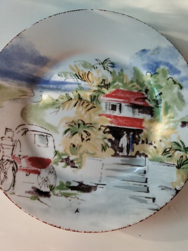 Pier 1 DESTINATION Salad Plate (Villa and carriage) 7.5"