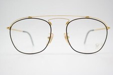 Vintage Glasses POLICE 1061 Black Gold Oval Eyeglass Frame