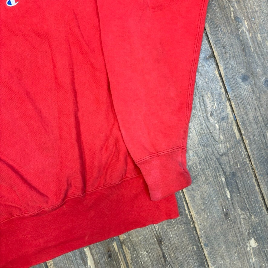 Champion Sweatshirt Y2K Reverse Weave Pull Over Jumper, Red, Mens XL image 5