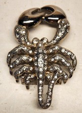 LARGE SCORPION Clear Rhinestones Hip Hop Metal Belt Buckle