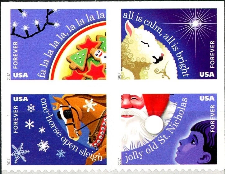 Christmas Carols 2017 Block of 4 Mint REMOUNTED Stamps Scott's 5247 to 5250 - Image 2 of 2