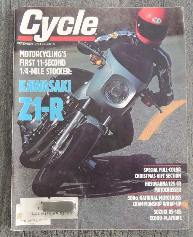 Vintage CYCLE Magazine December 1977 Kawasaki Z1-R Husqvarna 125CR Suzuki DS185
