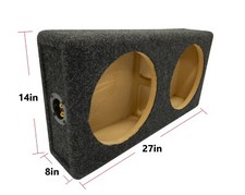 Car Audio Dual 12" Vented Subwoofer Stereo Sub Box Speaker, Reinforced