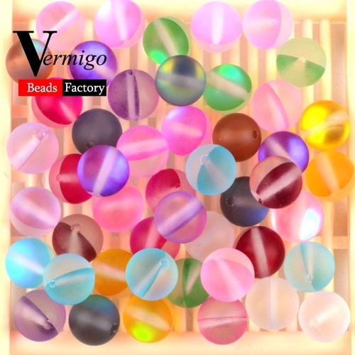 Austrian Crystal Moonstone Bead Round Glitter Ball Beads Jewelry Making 6mm-12mm - Picture 3 of 12